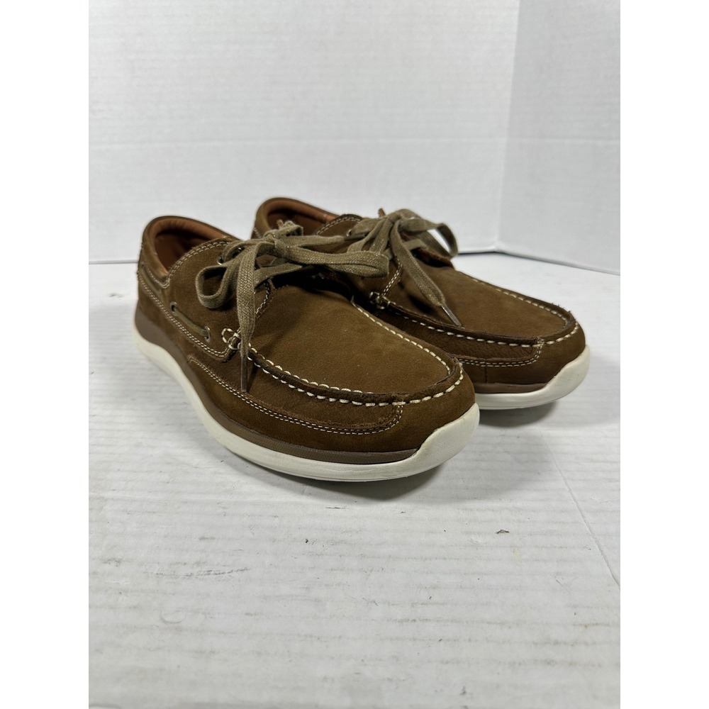Propet Pomeroy Mens‎ Brown Leather Boat Shoes MCA082S Size 11.5 M